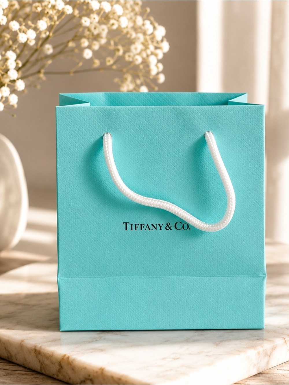 Tiffany & Co. Iconic Blue Bag With Handles Authentic Size Small EUC Gift Storage